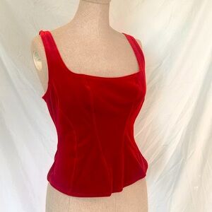 Red Velvet Corset-Style Vintage Nordstrom Tank